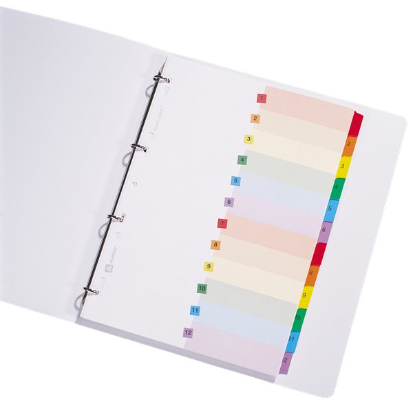 Divisori Ready Index con 6 e 12 tasti numerati Avery - 12 - 01736501