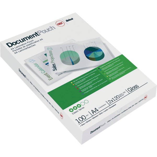 Pouches per plastificatrici GBC - 100 micron per lato - A4 - 3740306 (conf.100)