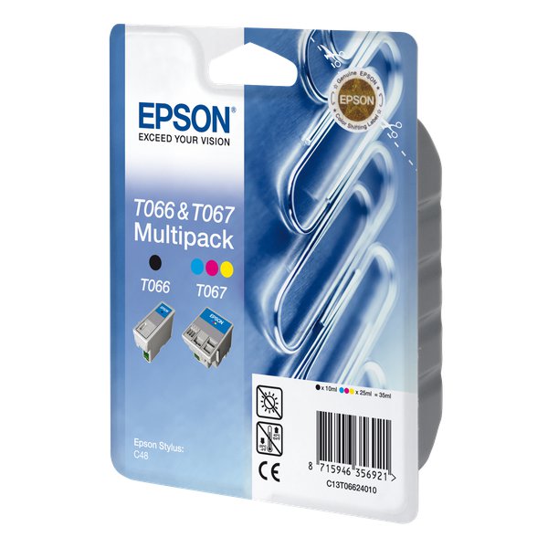 Originale Epson C13T06624010 Conf. 2 cartucce inkjet blister RS T066 E T067 nero +colore