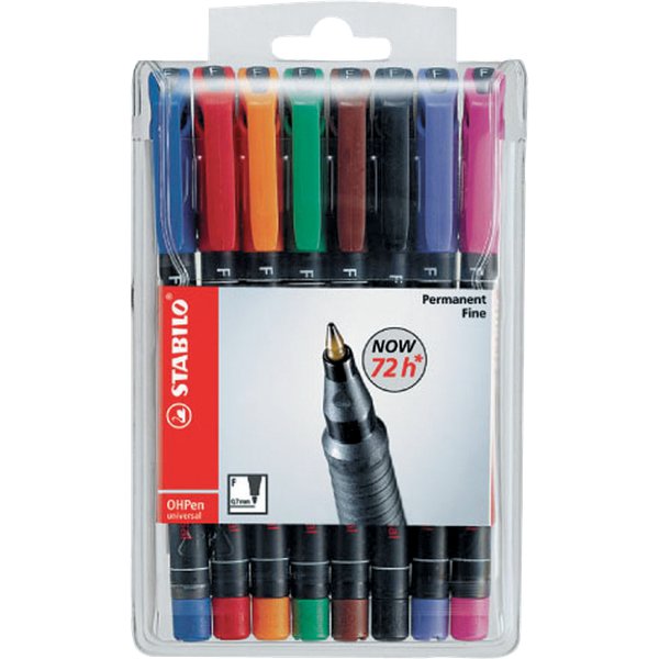 OHPen Universal permanente Stabilo - assortiti - media - 1 mm - 843/8 (conf.8)