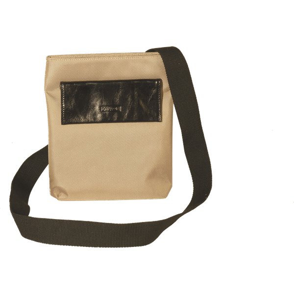 Borsello a tracolla in pelle e nylon Orna - 20x4x24 cm - sabbia/nero - 1057EXE1000