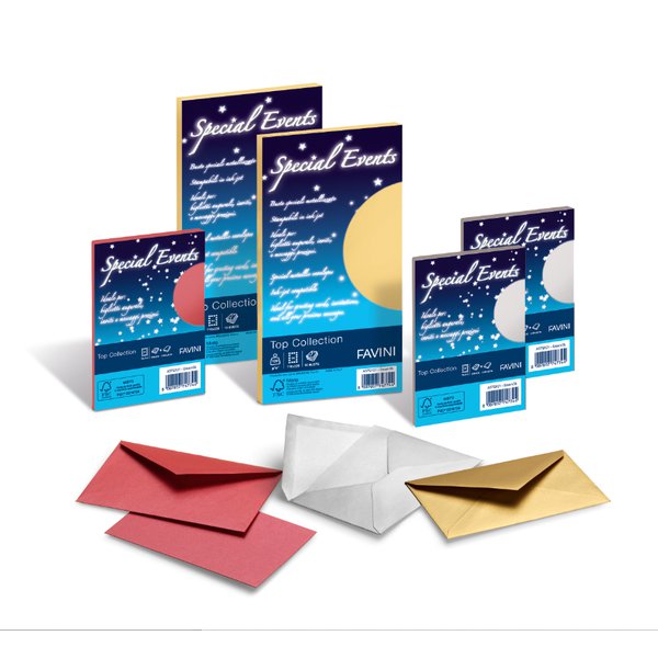 Set 5 buste + 5 cartoncini argento - 7,6x11 cm - A57U121 (conf.5+5)