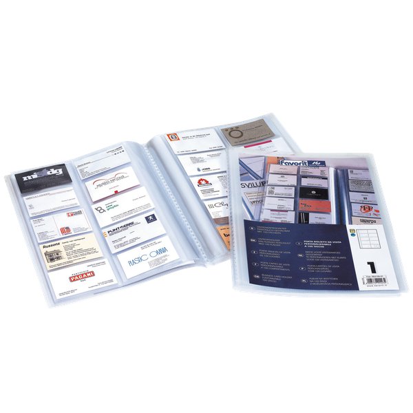 Portabiglietti da visita personalizzabile Favorit - 6x10 cm - 100 - 100 - trasparente - 05210001