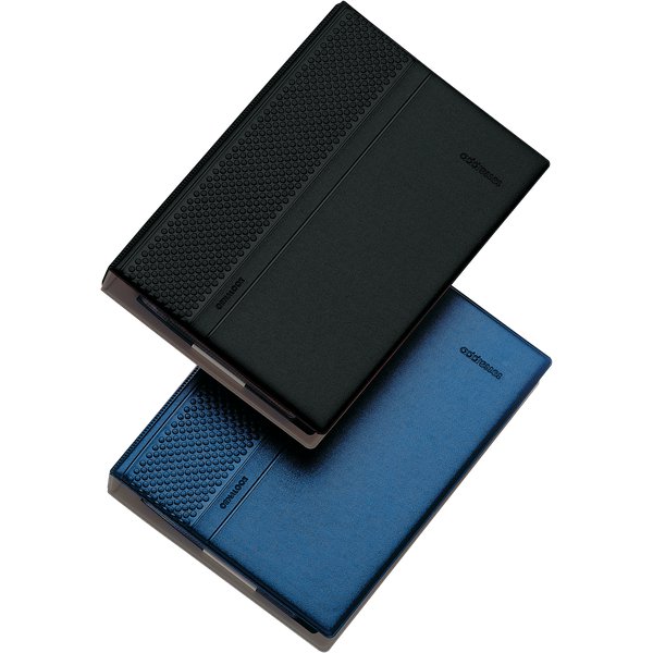 Portabiglietti da visita ad anelli rubricato Orna - 17,5x24 cm - 180 biglietti - nero - 0488BOL1001
