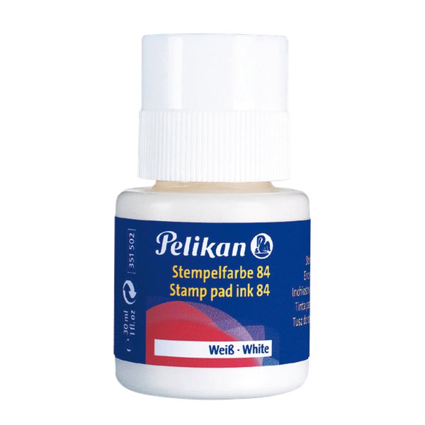 Inchiostri per timbri resistenti all'acqua Pelikan - 30 ml - bianco/nero - 0BCT17