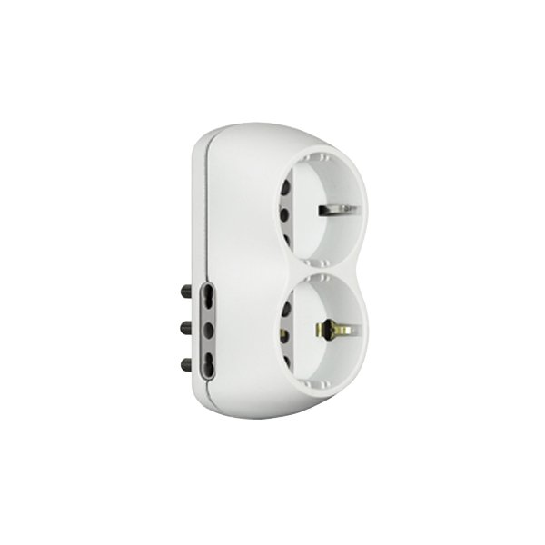 Adattatori Bticino - 2 10/16A (bipasso) - 2 P30 (schuko) - 10A - 4 prese - bianco - S3614D