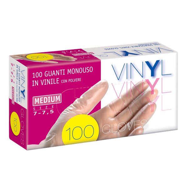 Guanti in vinile Icoguanti - S - bianco trasparente - EVL VINYL S (conf.100)
