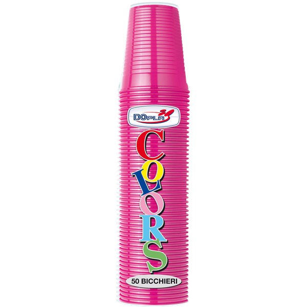 Stoviglie monouso in plastica colorata DOpla - Bicchieri - fucsia - Ø 7,2 cm - 02640 (conf.50)