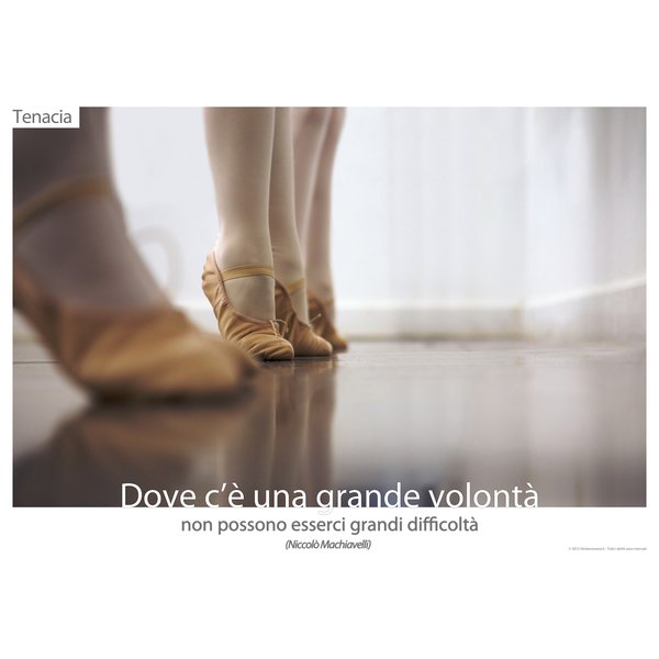 Poster motivazionale adesivo  Stickersmania - Tenacia - Ballerina