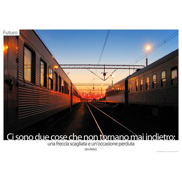 Poster motivazionale adesivo Stickersmania - Futuro - Treni - 68x48 cm