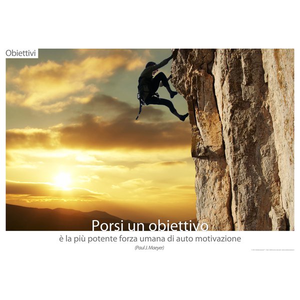 Poster motivazionale adesivo Stickersmania - Obiettivi - Scalatore - 68x48 cm
