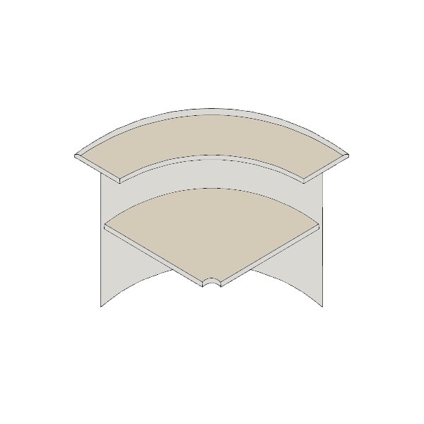 Reception noce - pannello angolare - l:111 cm - p:111 cm - h:105 cm - B025L No