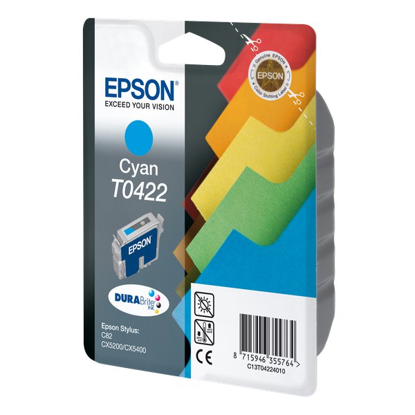Originale Epson C13T04224010 Cartuccia inkjet ink pigmentato blister RS DURABRITE ciano