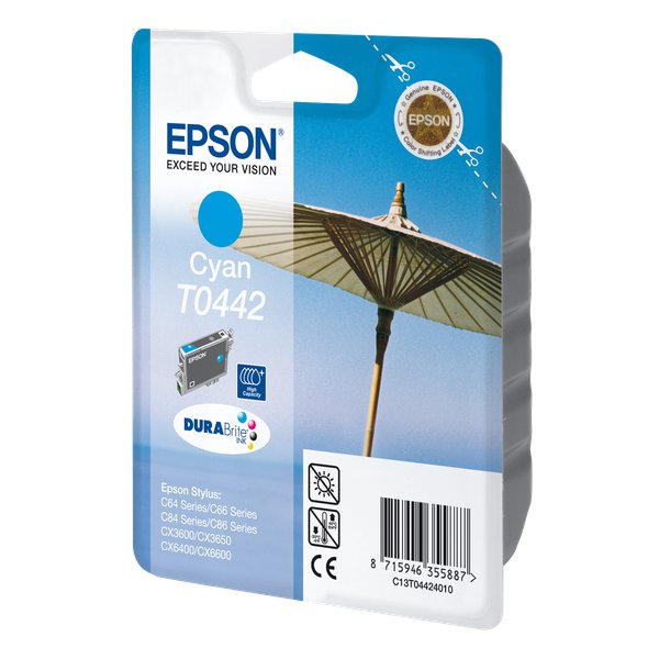 Originale Epson C13T04424010 Cartuccia inkjet alta capacità ink pigmentato blister RS ciano
