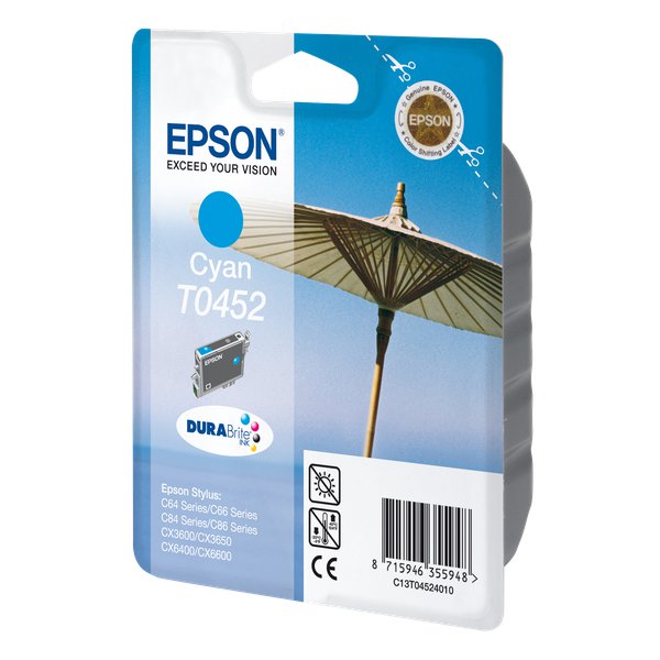 Originale Epson C13T04524010 Cartuccia inkjet ink pigmentato blister RS DURABRITE ciano