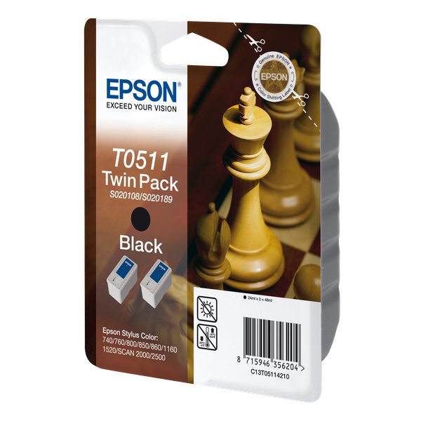 Originale Epson C13T05114210 Conf. 2 cartucce inkjet blister RS STYLUS COLOR nero