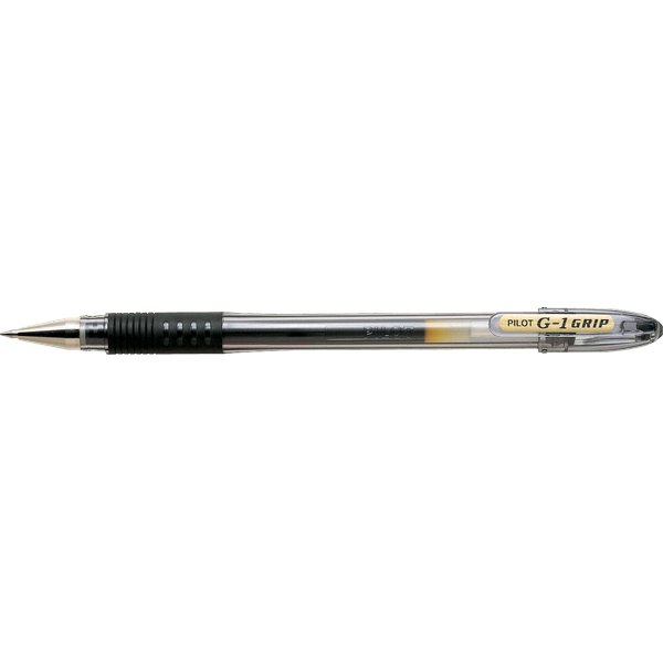Penna a sfera ad inchiostro gel con punta in metallo. L’inchiostro pigmentato resiste all’acqua e non scolora. Fusto trasparente con grip antiscivolo per una scrittura senza fatica.