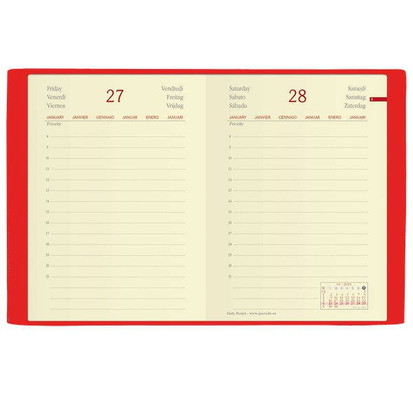 Agenda Daily pocket Quo Vadis - 8,8x13 cm - rosso - 617004Q