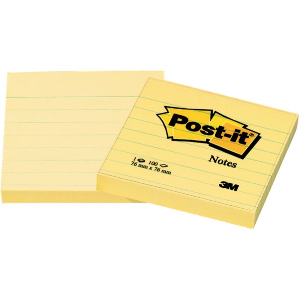 Post-it® Note Giallo Canary a righe - giallo canary - 76x76 mm - righe - 630-6PK (conf.6)