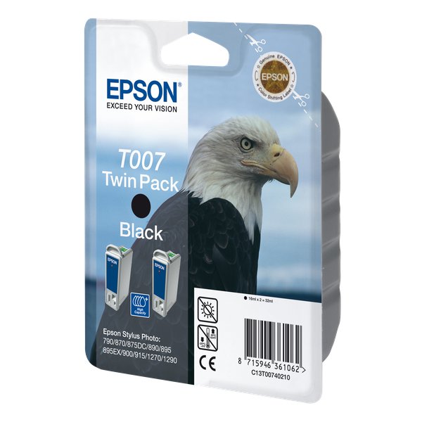 Originale Epson C13T00740210 Conf. 2 cartucce inkjet blister RS STYLUS PHOTO nero
