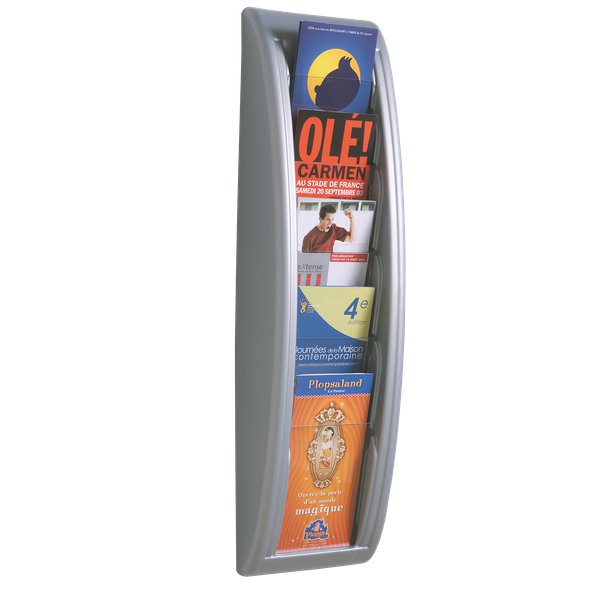 Modulo a 5 tasche f.to 1/3 di A4 Paperflow - 18,1x9,5x65 cm - alluminio - 4062.35