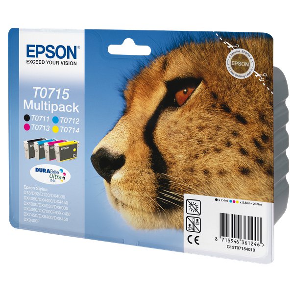 Originale Epson C13T07154010 Conf. 4 cartucce inkjet blister RS T071 nero+ciano+magenta+giallo