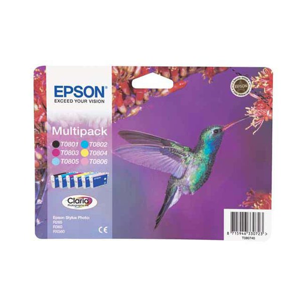 Originale Epson C13T08074011 Conf. 6 cartucce inkjet blister RS T080 6 colori