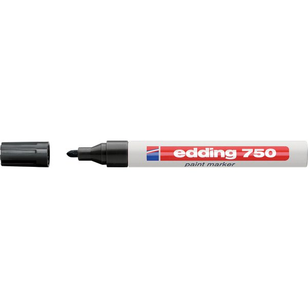 Marcatore permanente a vernice Edding - nero - tonda - 2-4 mm - 750 001