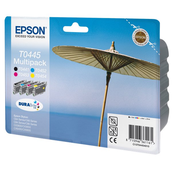 Originale Epson C13T04454010 Conf. 4 cartucce inkjet blister RS T0445 nero+ciano+magenta+giallo