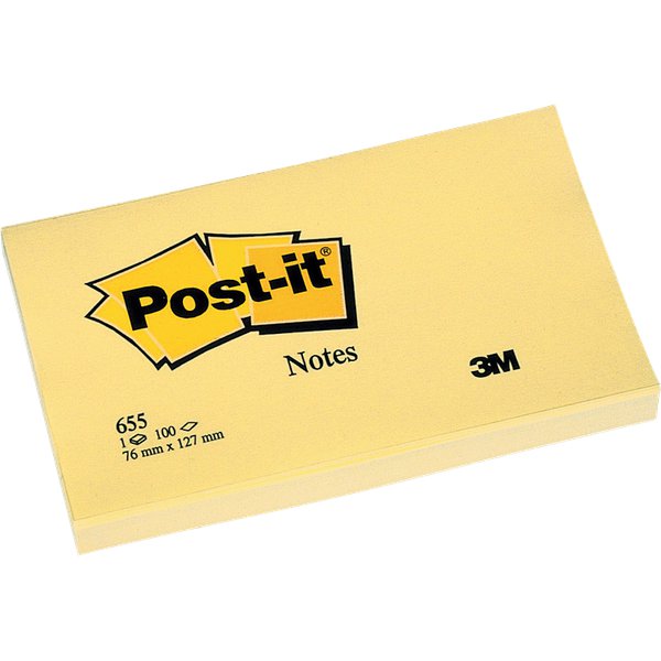 100 foglietti autoadesivi riposizionabili che aderiscono a tutte le superfici e possono essere staccati senza lasciare traccia. Disponibili nei 5 formati standard. Colore giallo canary.
