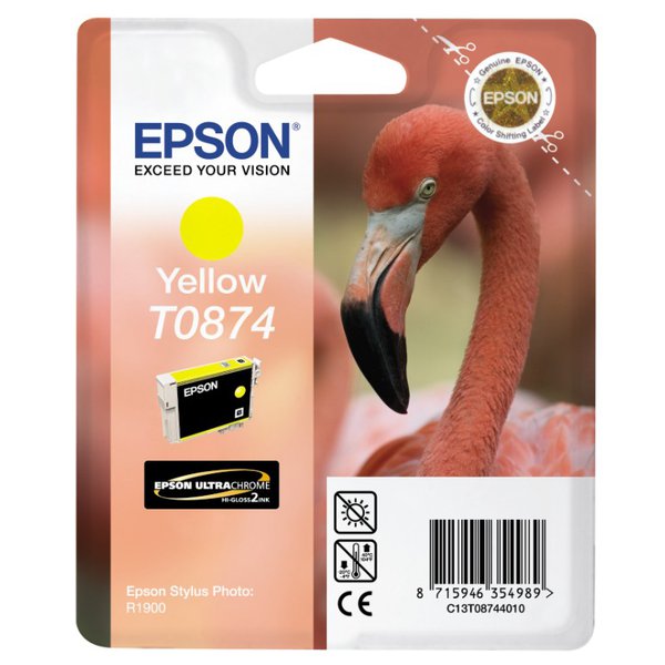 Originale Epson C13T08744010 Cartuccia inkjet ink pigmentato blister RS ULTRACHROME HI-GLOSS2 giallo