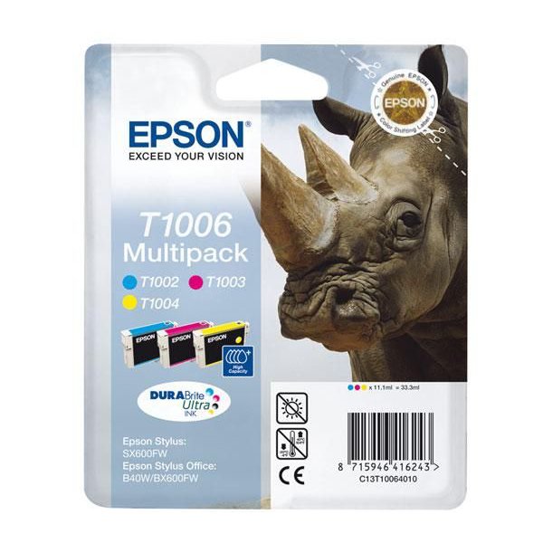 Originale Epson C13T10064010 Conf. 3 cartucce inkjet blister RS MULTIPACK T1006 ciano+magenta+giallo