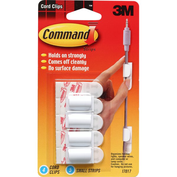 Ganci Command per cavi 3M - standard fino a 4 mm - 4 ganci/5 strisce - 17017