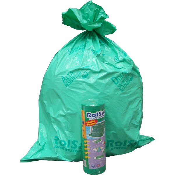 Sacchi immondizia Cagliplast - 85x120cm -130l- 60µm -verde fondo piatto antigoccia- 10088 (conf.20)