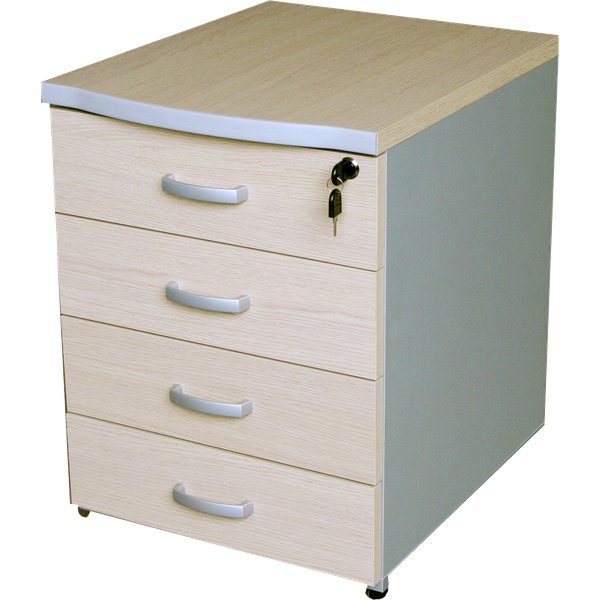 Cassettiera 4 Cassetti Linea Axxel acero Ergosit - 52x44x63 cm - CASS4CAX