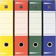 Registratori a leva realizzati in cartone ad alto spessore accoppiato, rivestito esternamente in carta goffrata opaca litografata. Custodia realizzata in robusto cartone accoppiato e rivestita in carta telata nera. Dotati di resistente meccanismo a leva nichelato completo di pressino ed occhiello d'estrazione sul dorso, per l'archiviazione di documenti contenuti in buste a perforazione universale o già perforati.